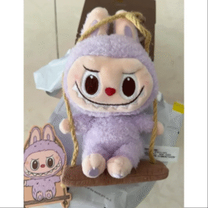 labubu pop land timber workshop playing on the swing plush pendant series purple